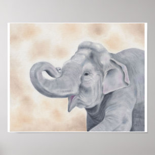 Aziatische olifantenprint 11 x 14 inch poster