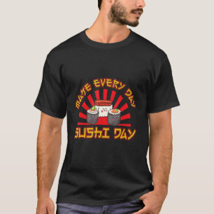 Aziatische Oriëntaalse Sushi Voedsel Sojasaus Tema T-shirt