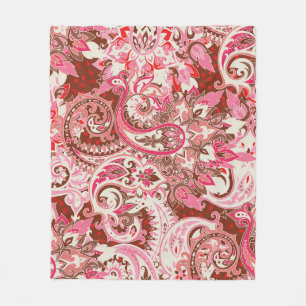 Aziatische paisley elementen, boho . fleece deken