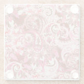 Aziatische paisley elementen, boho . glazen onderzetter (Achterkant)