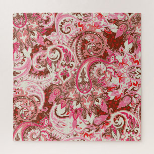 Aziatische paisley elementen, boho . legpuzzel