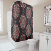 Aziatische paisley elementen, boho patroon. douchegordijn (In situ)