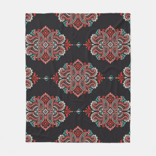 Aziatische paisley elementen, boho patroon. fleece deken