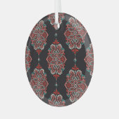 Aziatische paisley elementen, boho patroon. glas ornament (Voorkant links)