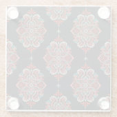 Aziatische paisley elementen, boho  patroon. glazen onderzetter (Achterkant)
