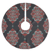 Aziatische paisley elementen, boho  patroon. kerstboom rok (Voorkant)