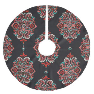 Aziatische paisley elementen, boho  patroon. kerstboom rok