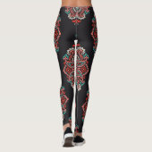 Aziatische paisley elementen, boho patroon. leggings (Achterkant)