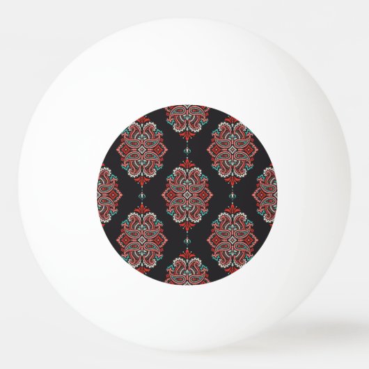 Aziatische paisley elementen, boho patroon. pingpongbal (Voorkant)