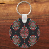 Aziatische paisley elementen, boho patroon. sleutelhanger (Achterkant)