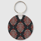 Aziatische paisley elementen, boho patroon. sleutelhanger (Achterkant)