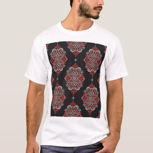 Aziatische paisley elementen, boho  patroon. t-shirt (Voorkant)