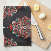 Aziatische paisley elementen, boho patroon. theedoek (Quarter Fold)