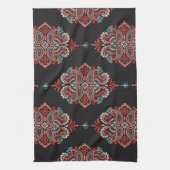 Aziatische paisley elementen, boho patroon. theedoek (Verticaal)