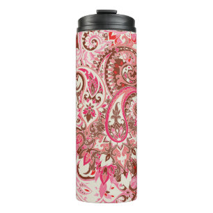 Aziatische paisley elementen, boho . thermosbeker