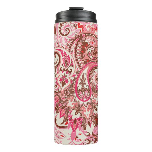 Aziatische paisley elementen, boho . thermosbeker (Voorkant)