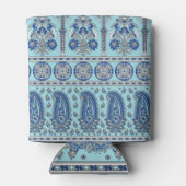 Aziatische Paisley grens: traditioneel ontwerp. Blikjeskoeler (Achterkant)