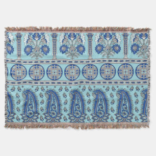 Aziatische Paisley grens: traditioneel ontwerp. Deken