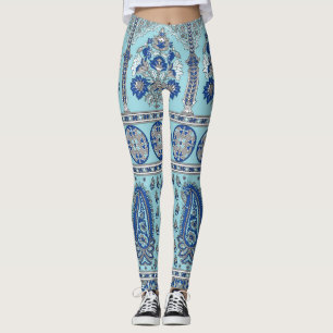 Aziatische Paisley grens: traditioneel ontwerp. Leggings