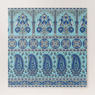 Aziatische Paisley grens: traditioneel ontwerp. Legpuzzel