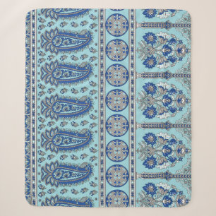 Aziatische Paisley grens: traditioneel ontwerp. Sherpa Deken