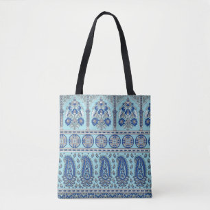 Aziatische Paisley grens: traditioneel ontwerp. Tote Bag