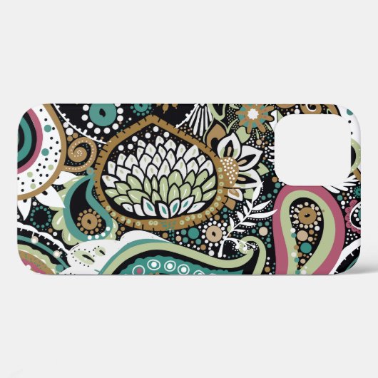 Aziatische paisley: modern naadloos ontwerp. Case-Mate iPhone case (Achterkant (horizontaal))