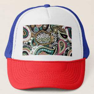 Aziatische paisley: modern naadloos ontwerp. trucker pet