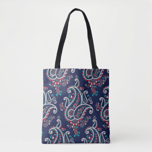 Aziatische Paisley: Traditioneel Naadloos Ontwerp. Tote Bag (Voorkant)
