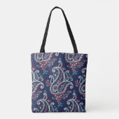 Aziatische Paisley: Traditioneel Naadloos Ontwerp. Tote Bag (Achterkant)
