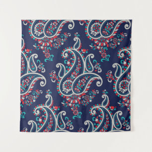 Aziatische Paisley: Traditioneel Naadloos Ontwerp. Wandkleed