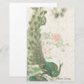 Aziatische peacock Bird Wildlife Animal Stationery Briefpapier (Voorkant / Achterkant)