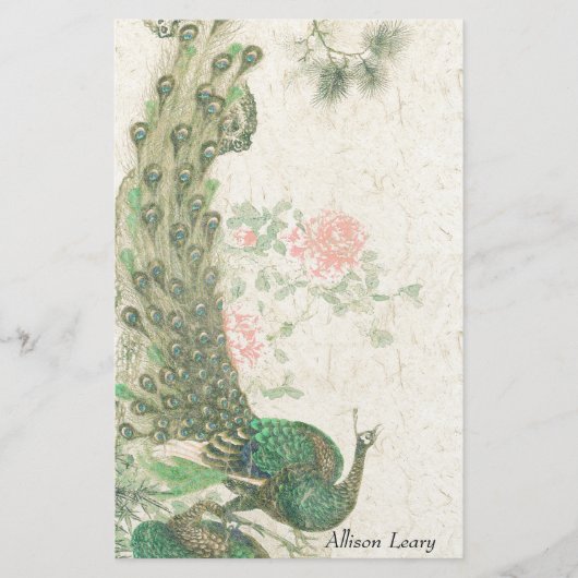 Aziatische peacock Bird Wildlife Animal Stationery Briefpapier (Voorkant)