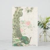 Aziatische peacock Bird Wildlife Animal Stationery Briefpapier (Staand voorkant)