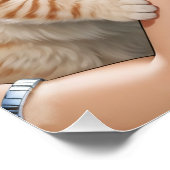 Aziatische Pin-Up en Schattigee Kitten Perfect Poster (Hoek)