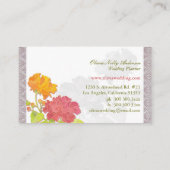 Aziatische pioen in Chic Damask Visitekaartje (Achterkant)