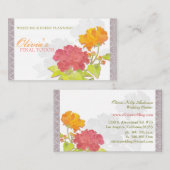 Aziatische pioen in Chic Damask Visitekaartje (Voorkant / Achterkant)