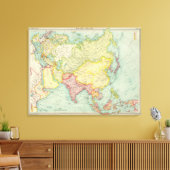 Aziatische politieke atlas canvas afdruk (Insitu (Woonkamer))