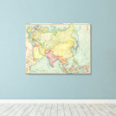 Aziatische politieke atlas canvas afdruk (Insitu (Houten vloer))