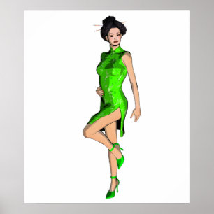 Aziatische pop-upmeisjes Poster