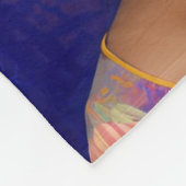 Aziatische prinses met groot blauw pet fleece deken (Hoek)