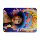 Aziatische prinses met groot blauw pet magneet (Horizontaal)