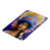 Aziatische prinses met groot blauw pet magneet (Linkerzijde)