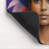 Aziatische prinses met groot blauw pet muismat (Hoek)