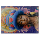 Aziatische prinses met groot blauw pet snijplank (Voorkant)