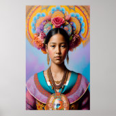 Aziatische prinses met groot ketting poster (Voorkant)