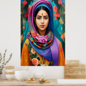 Aziatische prinses met hijab poster (Keuken)