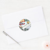 Aziatische prinses ronde sticker (Envelop)