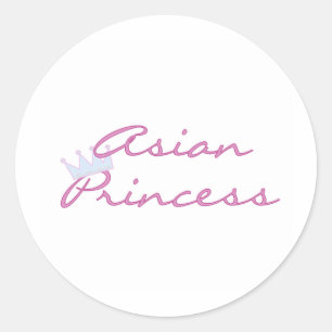 Aziatische prinses ronde sticker