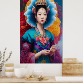 Aziatische prinsesportret poster (Keuken)